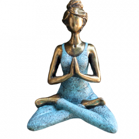 Yoga Lady Figur -  Bronze & Türkis 24cm