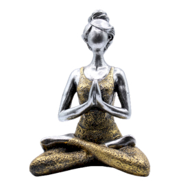 Yoga Lady Figur -  Silber & Gold 24cm