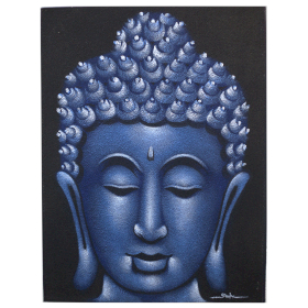 Buddha Gemälde - Blau - Sand-Finish