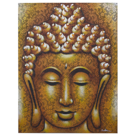 Buddha Gemälde - Gold - Brokatdetail