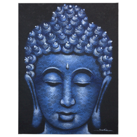 Buddha Gemälde - Blau - Brokatdetail