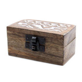 10x Weiß gewaschene Holzbox- 3x1.5 Pillendose Slawisches Design