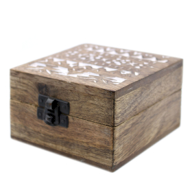 2x Weiß gewaschene Holzbox - 4x4 Slawisches Design