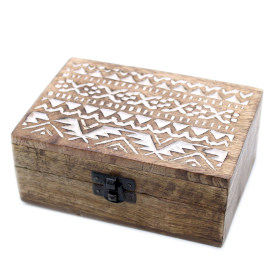 2x Weiß gewaschene Holzbox - 6x4 Slawisches Design