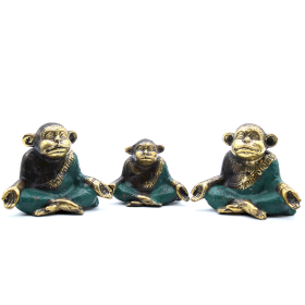 Set mit 3 - Familie der Yoga-Affen(verschiedene Größen)