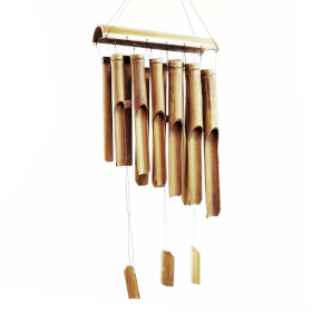 Bambus Windspiel - Natürliches Finish - 12 große Röhren
