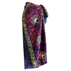 4x Balinesische Sarongs mit versch. Motiven Yin & Yang (4 versch. Farben)