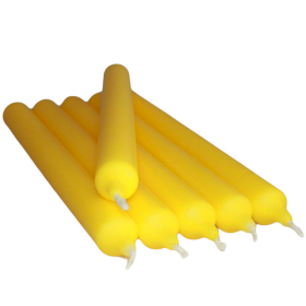 100x Zitrusgelbe Tafelkerzen