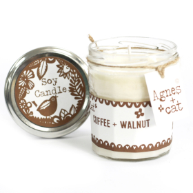 6x Marmeladenglas Kerze - Coffee and Walnut