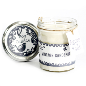 6x Marmeladenglas Kerze - Vintage Gardenia