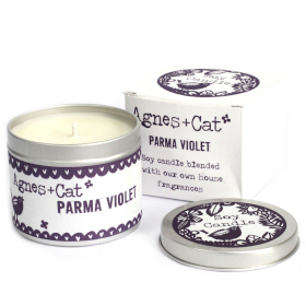6x Kerzen in Zinkdosen  - Parma Violet