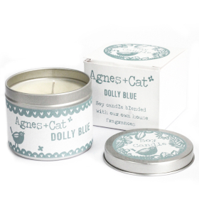 6x Kerzen in Zinkdosen  - Dolly Blue