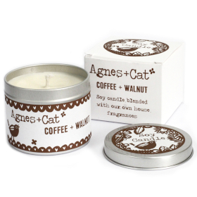 Kerze in Zinkdose in Geschenkverpackung - Coffee and Walnut
