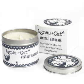 Kerze in Zinkdose in Geschenkverpackung - Vintage Gardenia