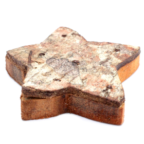 12x Rustikales Rinden-  Star Shape - 7cm
