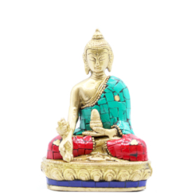 Messing-Buddhafigur - Hand unten - 11,5 cm