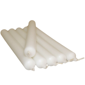 100x Schneeweiße Tafelkerzen