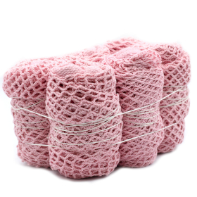 6x Netzbeutel aus reiner Baumwolle - Rose