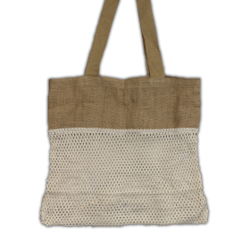 6x Netztasche aus reiner weicher Jute und Baumwolle - Natur