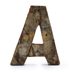 12x Rustikales Rinden-Buchstabe - A  - 7cm