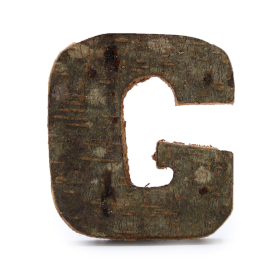 12x Rustikales Rinden-Buchstabe   - G  - 7cm