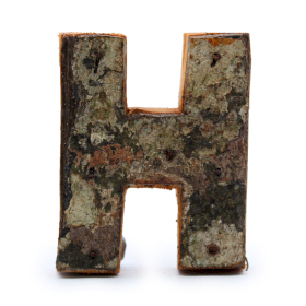12x Rustikales Rinden-Buchstabe  - H  - 7cm