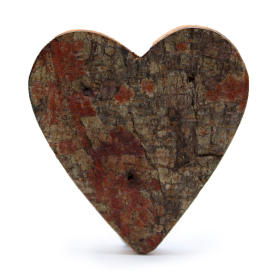 12x Rustikales Rinden- Heart Shape  - 7cm