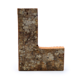 12x Rustikales Rinden-Buchstabe   - L  - 7cm