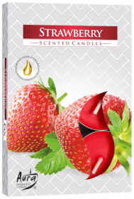 12x Set mit 6 duftenden Teelichtern - Erdbeere