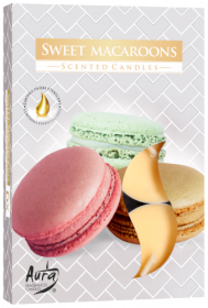 12x Set mit 6 duftenden Teelichtern - Sweet Macaroon