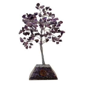 Edelsteinbaum mit Orgonitbasis - 160 Steine - Amethyst