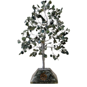Edelsteinbaum mit Orgonitbasis- 320 Steine - Moosachat