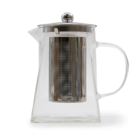 Teekanne mit Edelstahlfilter aus Glas – Turmform – 750 ml