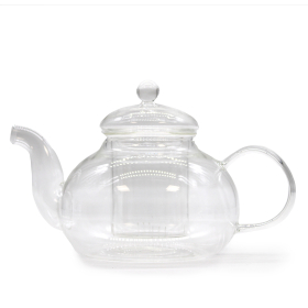 Teekanne aus Glas mit Glasfilter - Round Pearl - 800ml