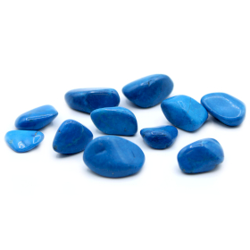 24x Mittlerer Trommelstein - Blau Howlite
