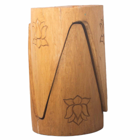 Ineinander greifende Tische/Hocker 2er Set-Groß- Natural