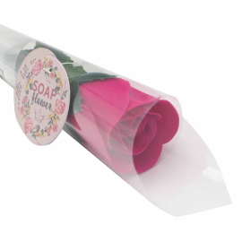 24x Seifenblumen in einer Schachtel - kleine Rose - Rosarot
