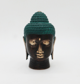Mittlerer antiker Buddha-Kopf aus Messing