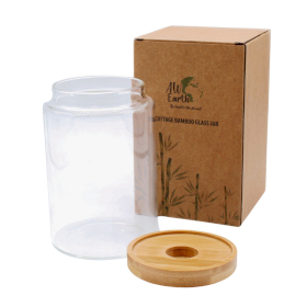 Glas mit Bambusdeckel- 10cm