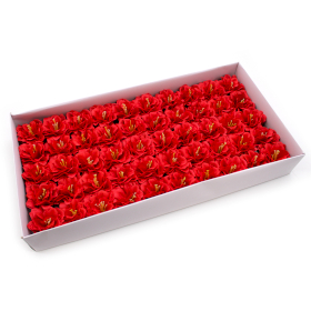 50x DIY Seifenblumen- Kleine Pfingstrose - Rot