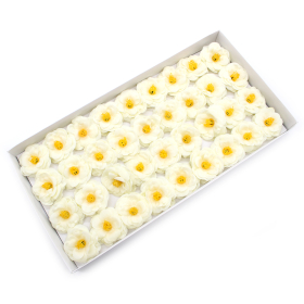 36x DIY Seifenblumen- Kamelie - Creme