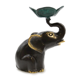 Kleiner antiker Kerzenhalter - Elefant