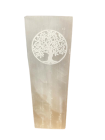 Blocklampe aus Selenit 25cm - Baum des Lebens