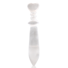 Großes Selenit-Ritualmesser - Spiral (25cm)
