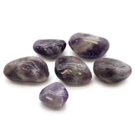 6x Große afrikanische Trommelsteine - Amethyst