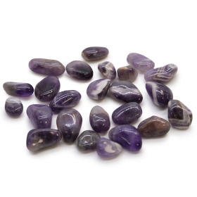 24x Kleine afrikanische Trommelsteine - Amethyst