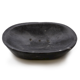 Klassische ovale Seifenschale aus schwarzem Marmor