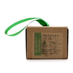 3x Einzeln verpackte Massageseifen- Grüne Minze & Eukalyptus