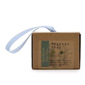 3x Einzeln verpackte Massageseifen- Teebaum & Aloe Vera