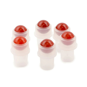 10x Edelstein-Rollerspitze für 5-ml-Flasche - Roter Jaspis